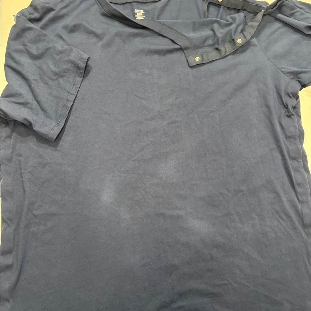 Post Surgery Black Short Sleeve Top EUC  Unisex Easier Port access & Dress NWOT